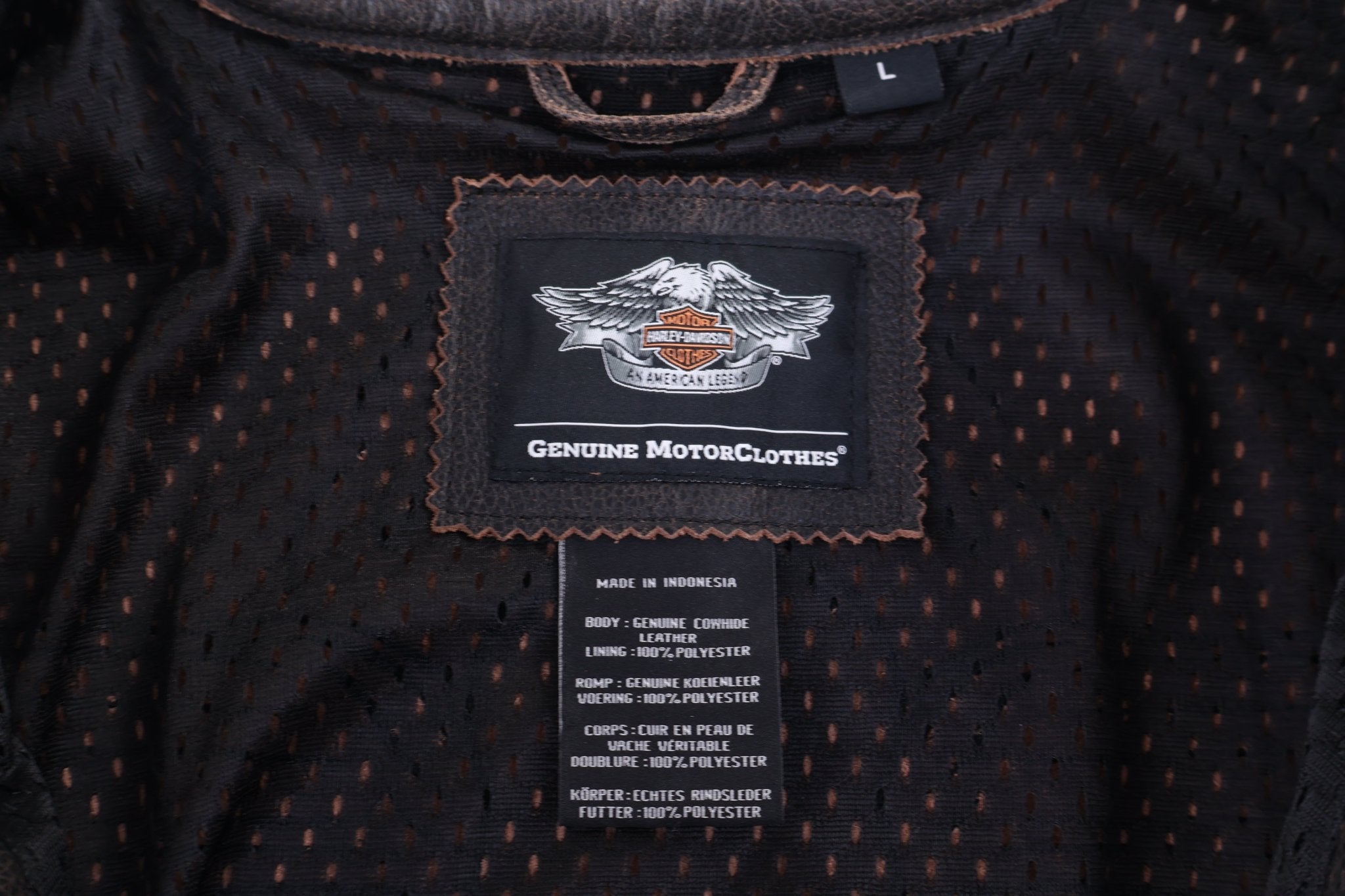 Harley Davidson Motorcycles Brown Leather Vest - Vest - Thrifted Threads
