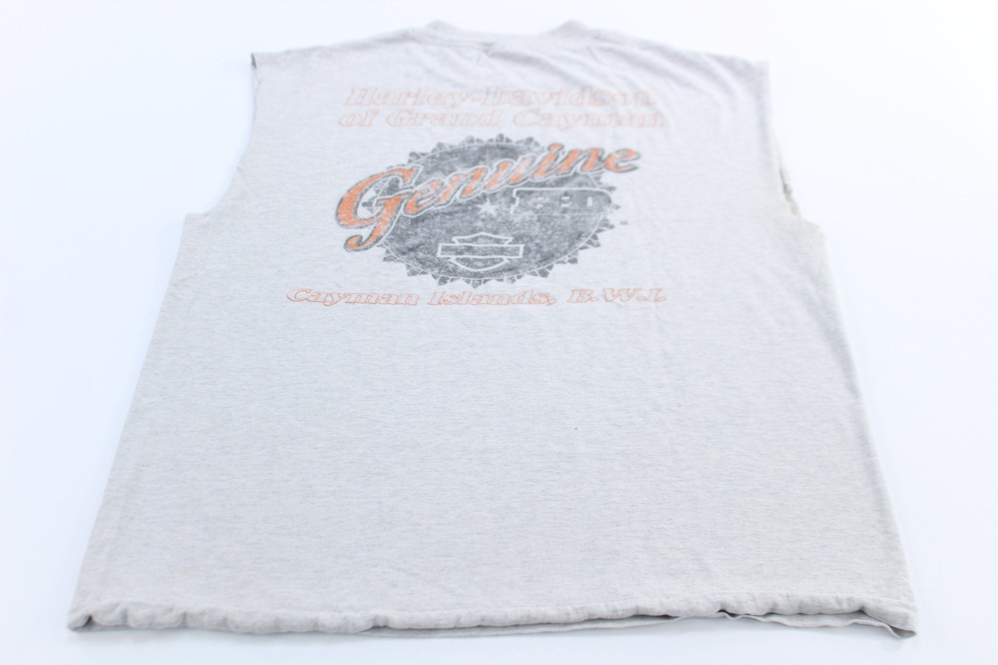 Harley Davidson Motorcycles Cayman Islands, B.W.I. Grey Tank Top - ThriftedThreads.com