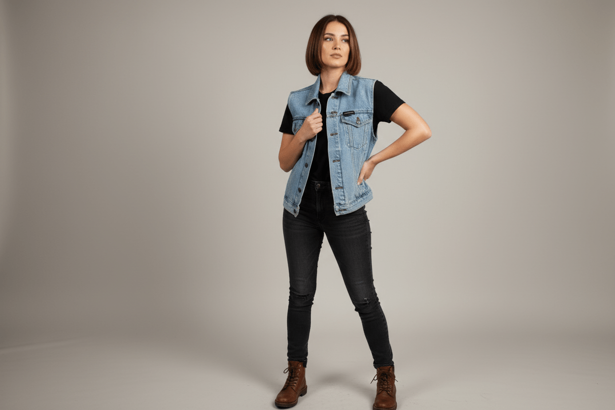 Harley Davidson Motorcycles Denim Vest - ThriftedThreads.com