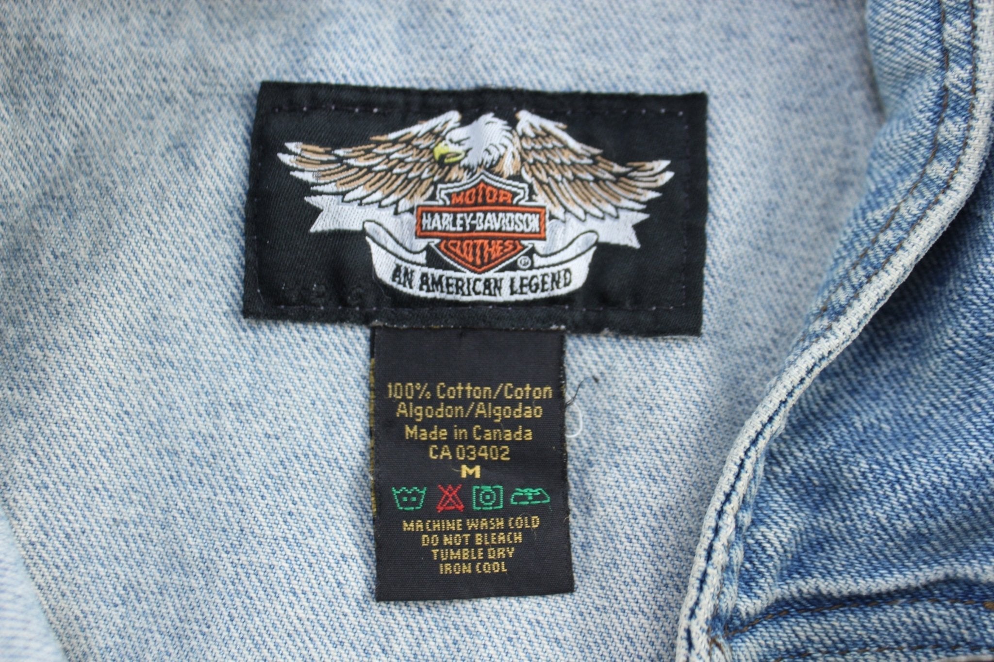 Harley Davidson Motorcycles Denim Vest - ThriftedThreads.com