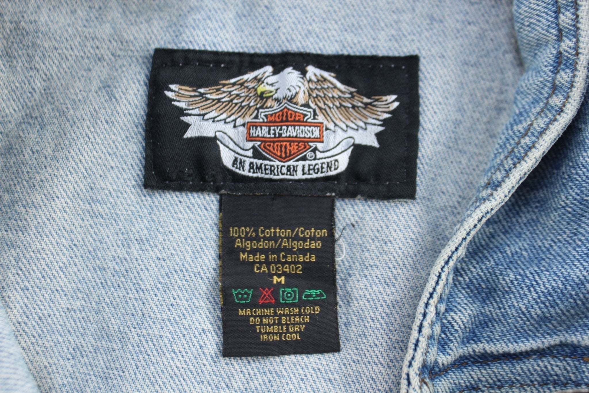 Harley Davidson Motorcycles Denim Vest - Vest - Thrifted Threads