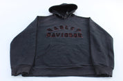 Harley Davidson Motorcycles Embroidered Black Pullover Hoodie - ThriftedThreads.com