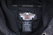 Harley Davidson Motorcycles Embroidered Black Pullover Hoodie - ThriftedThreads.com