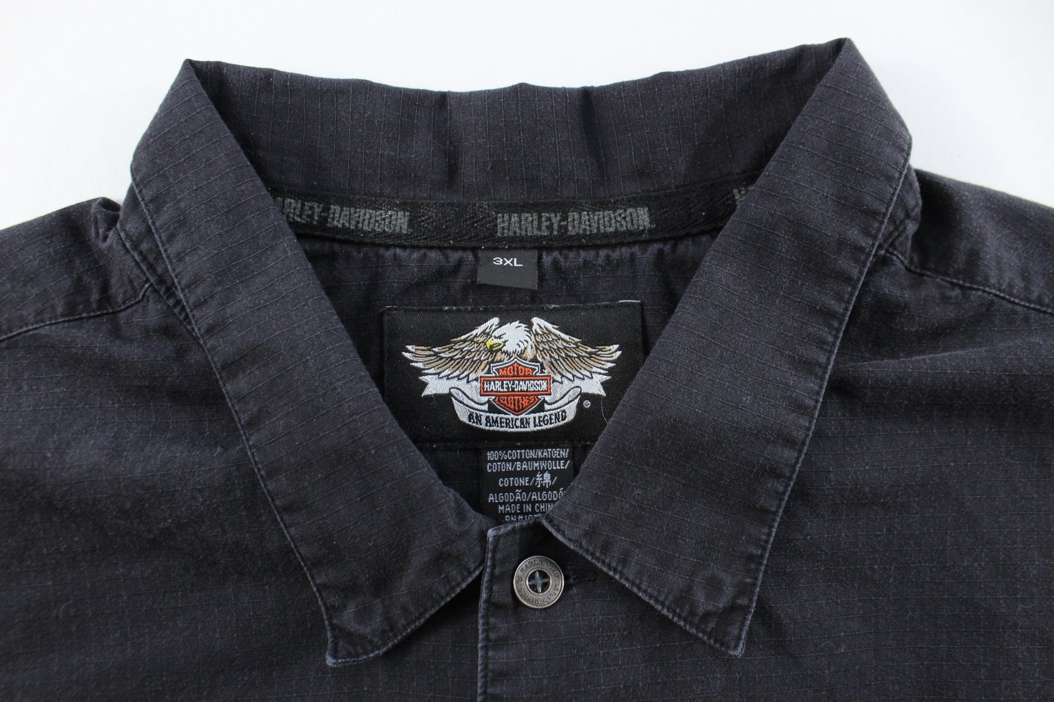 Harley Davidson Motorcycles Embroidered Short Sleeve Button Down - ThriftedThreads.com