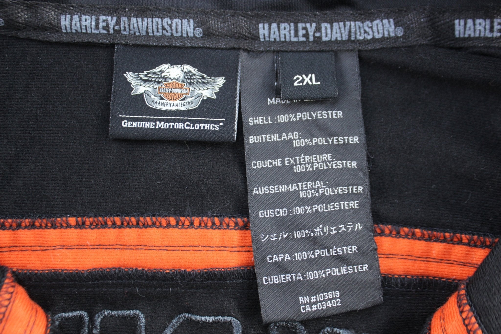 Harley Davidson Motorcycles Embroidered Zip Up Jacket - ThriftedThreads.com