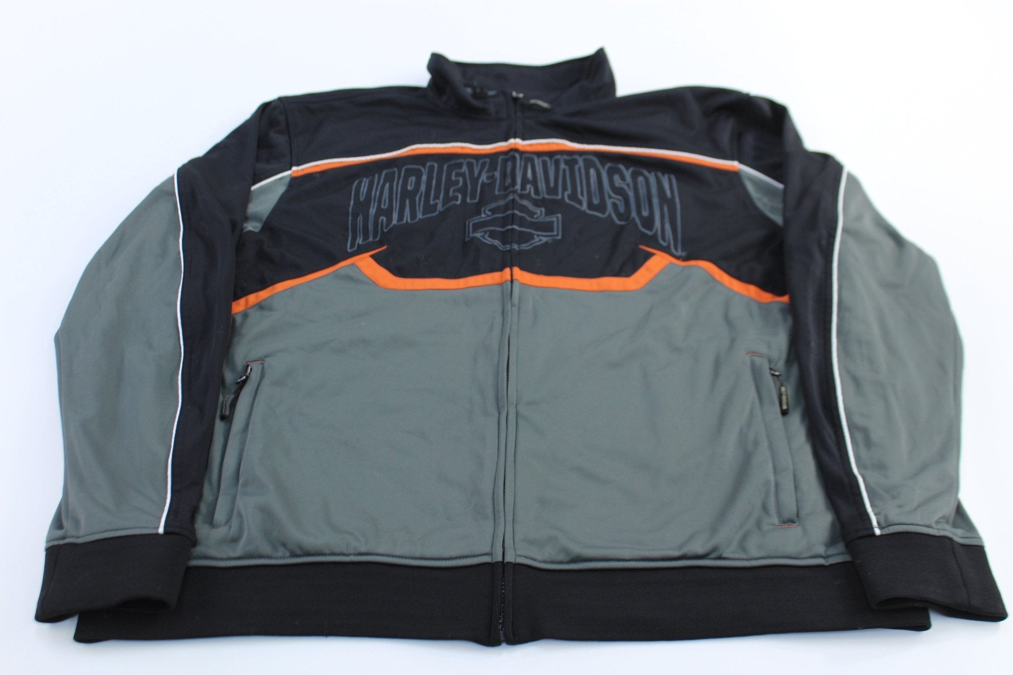 Harley Davidson Motorcycles Embroidered Zip Up Jacket - ThriftedThreads.com