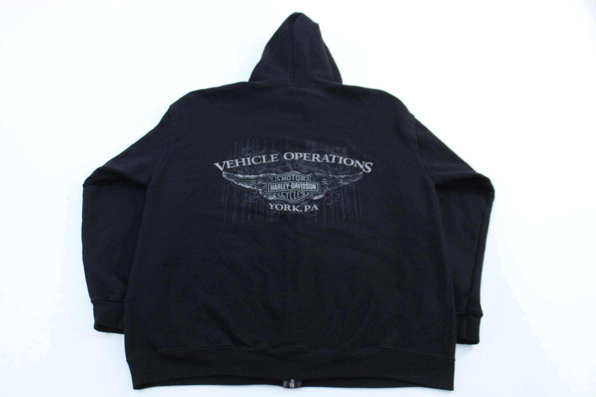 Harley Davidson Motorcycles Full Zip Hooded Jacket - Jacket - Thrifted Threads