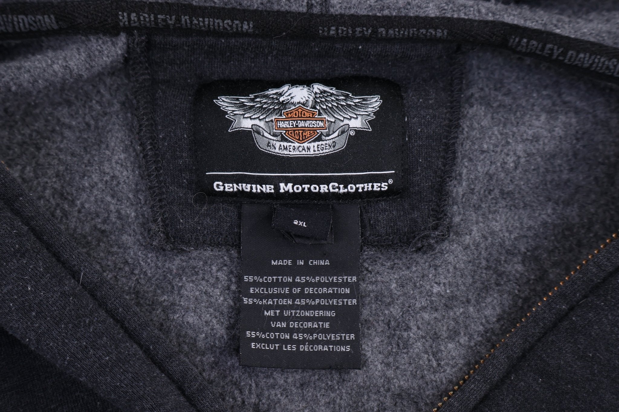 Harley Davidson Motorcycles Full Zip Hoodie - Jacket - Thrifted Threads