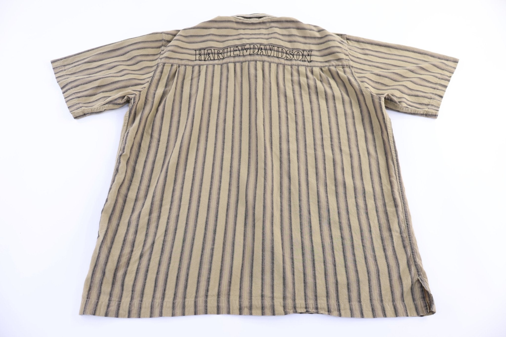 Harley Davidson Motorcycles Green & Grey Button Down - Button Ups/Downs - Thrifted Threads