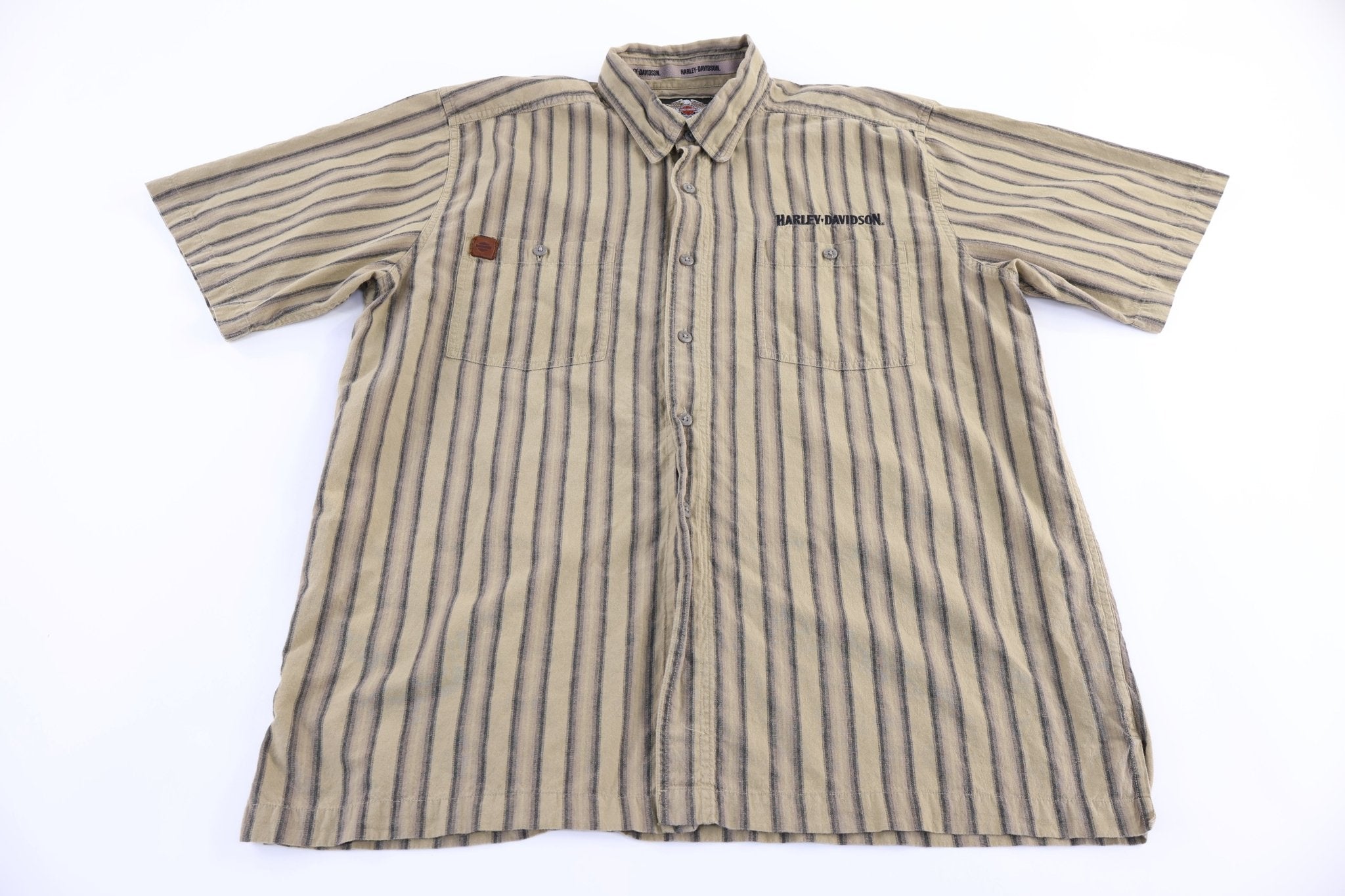 Harley Davidson Motorcycles Green & Grey Button Down - Button Ups/Downs - Thrifted Threads