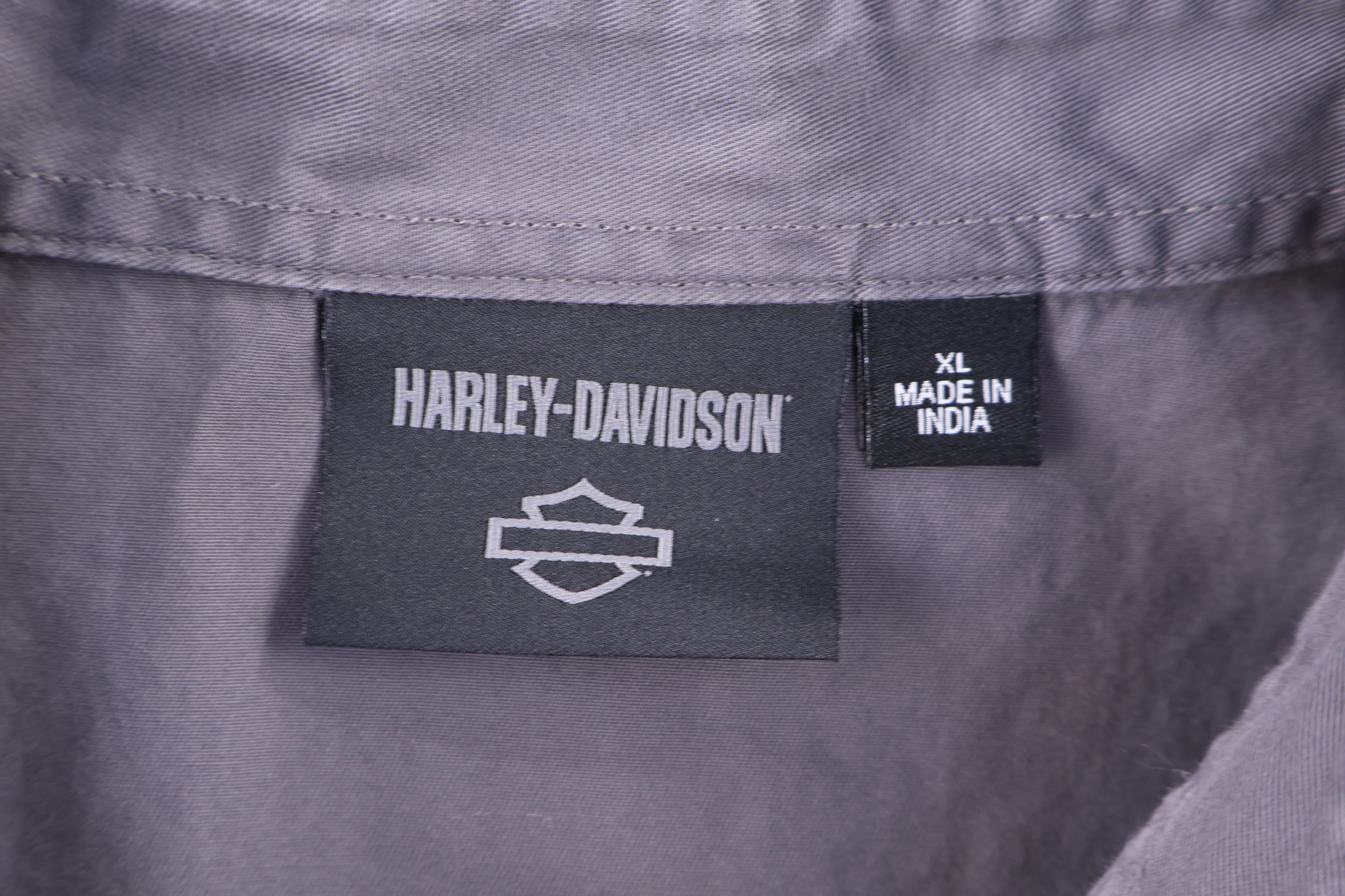 Harley Davidson Motorcycles Grey Button Down - Button Up - Thrifted Threads