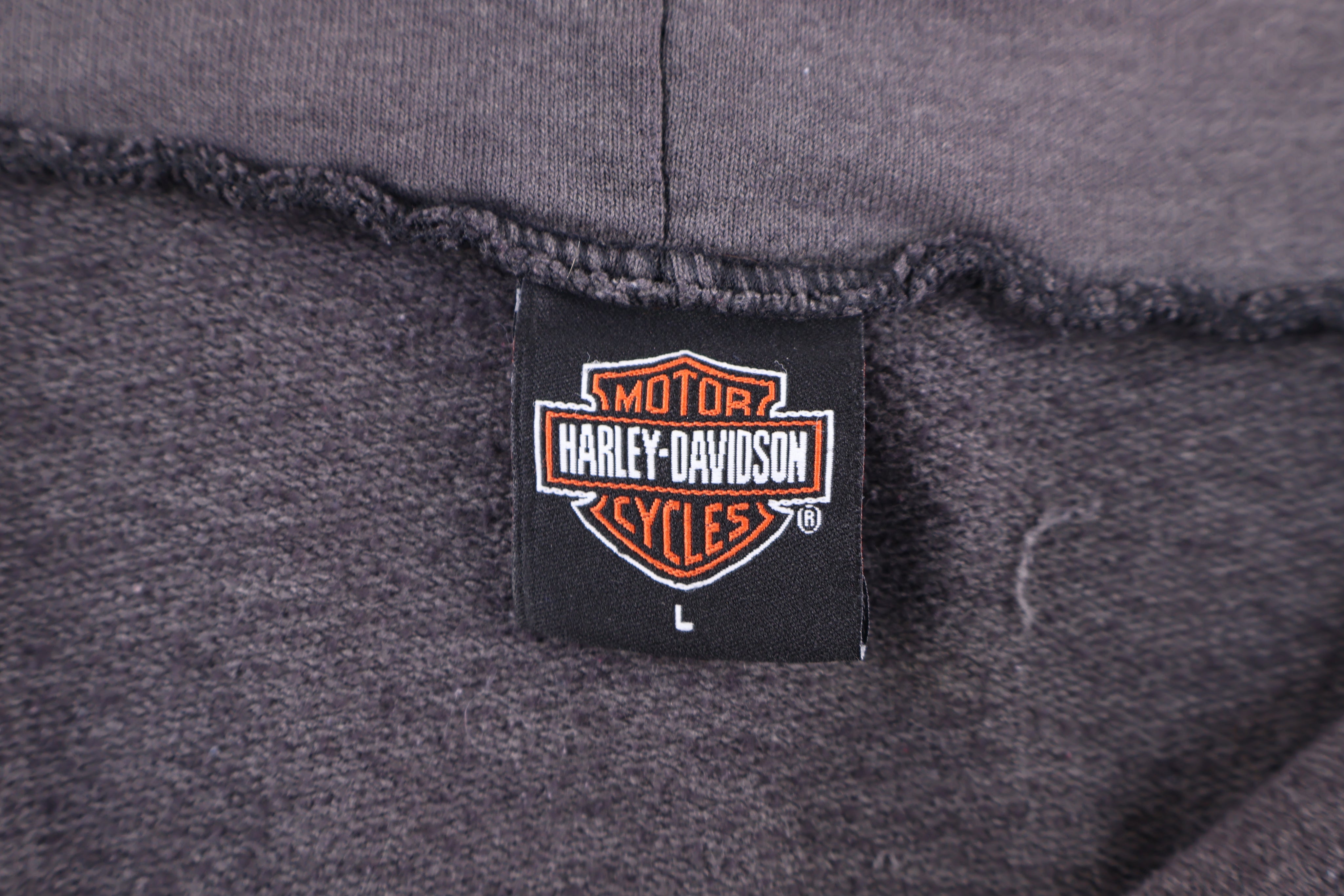 Harley Davidson Motorcycles Grey Full Zip Hoodie - Jacket - Thrifted Threads