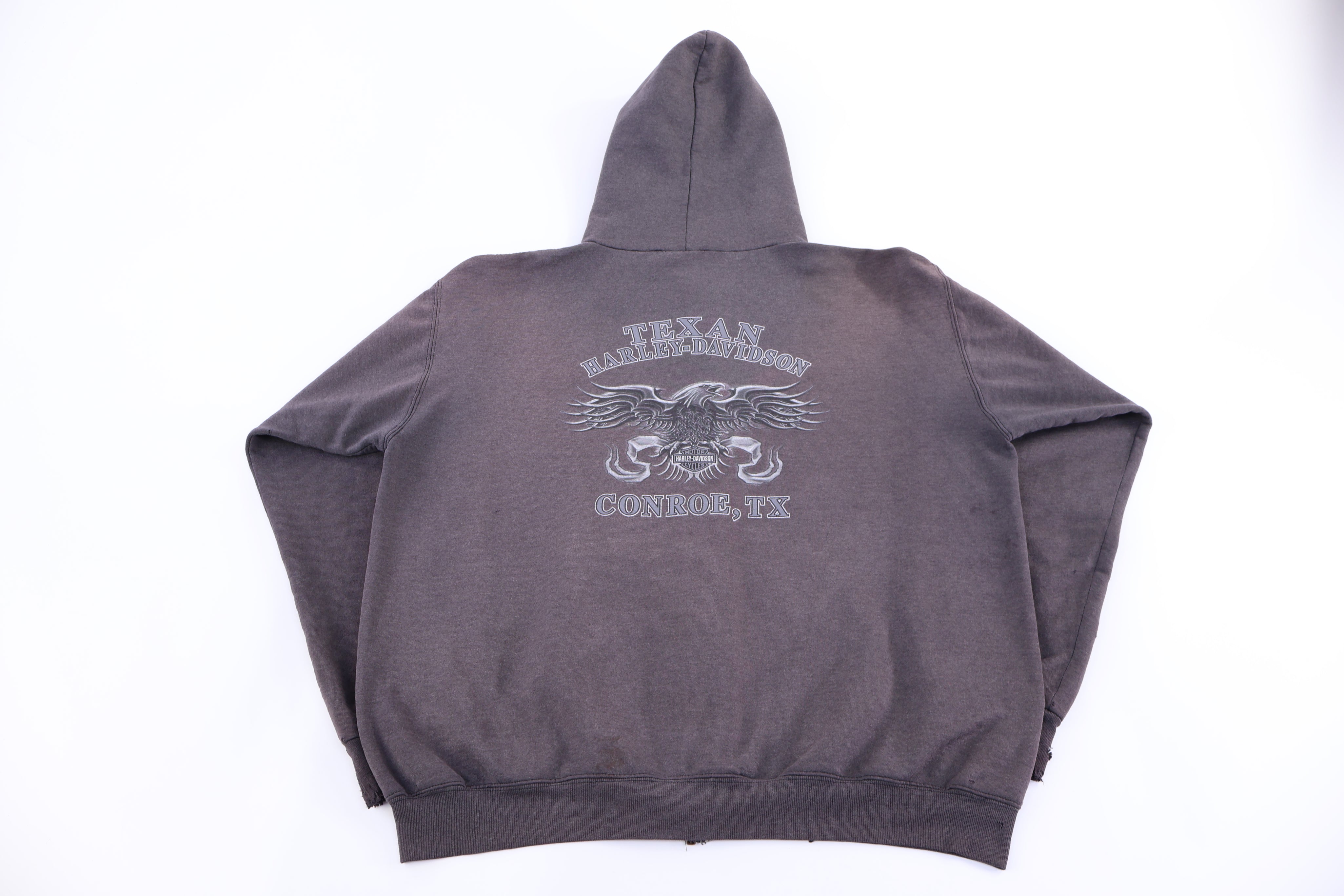 Harley Davidson Motorcycles Grey Full Zip Hoodie - Jacket - Thrifted Threads