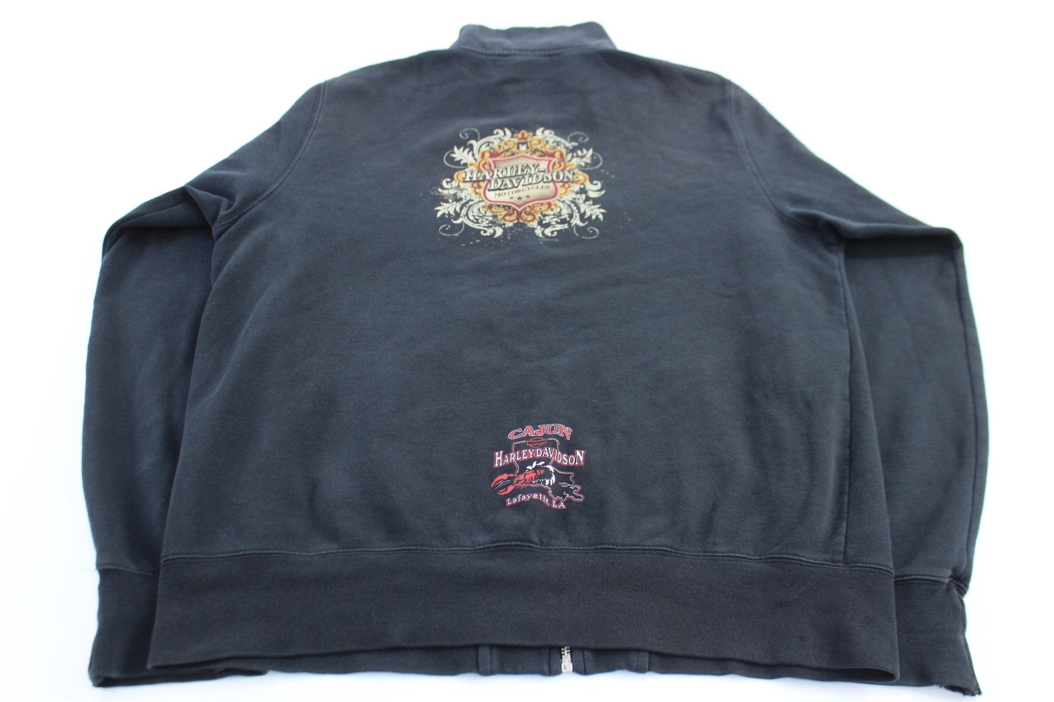 Harley Davidson Motorcycles Lafayette, Louisiana Full Zip Sweater - ThriftedThreads.com