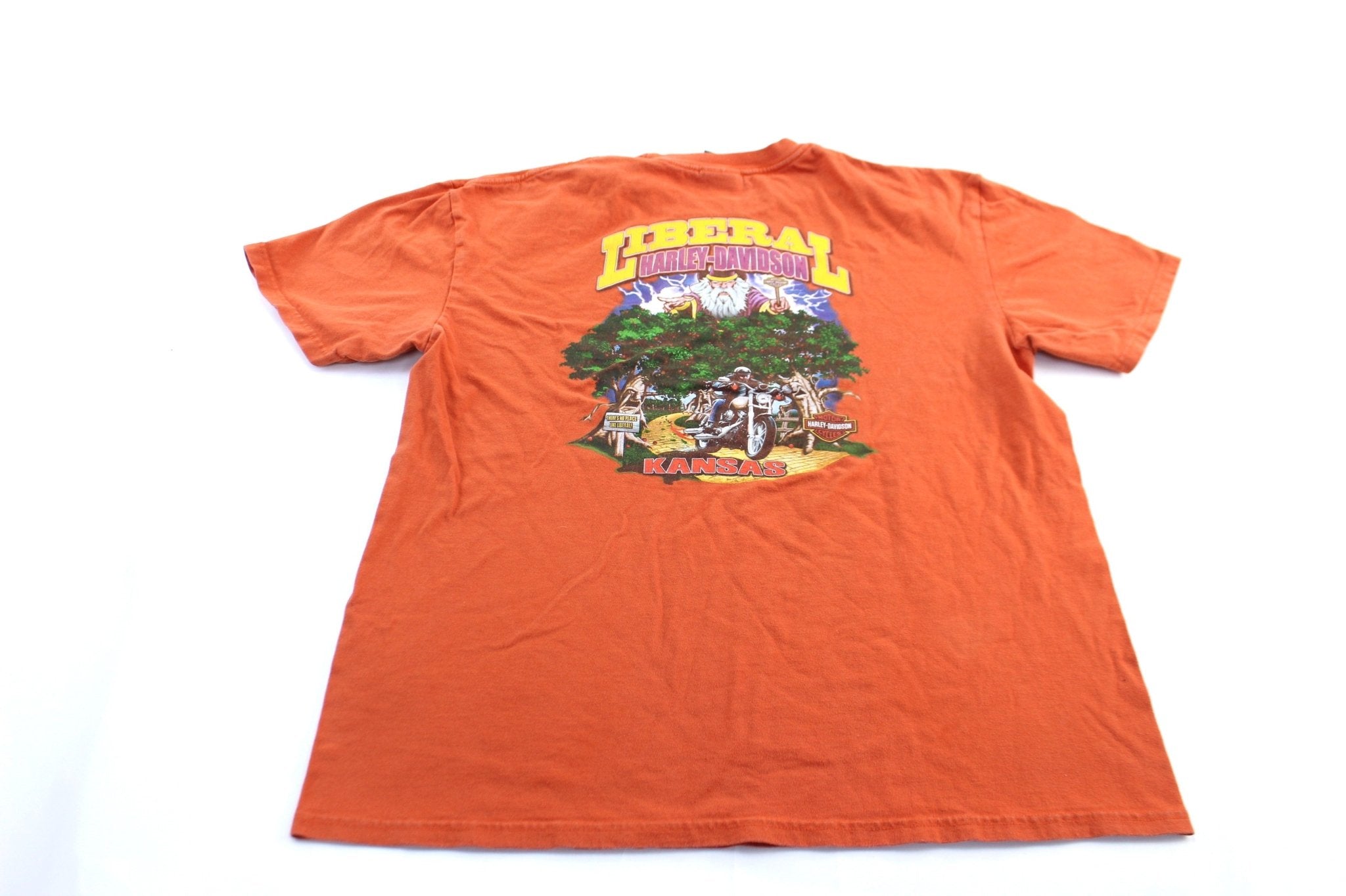 Harley Davidson Motorcycles Liberal, Kansas Wizard T-Shirt - ThriftedThreads.com