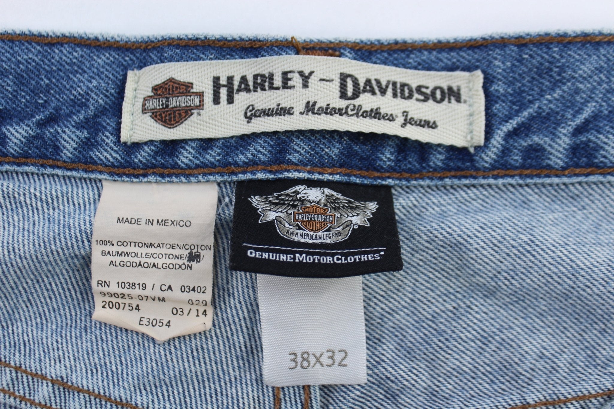 Harley Davidson Motorcycles Light Wash Denim Jeans - ThriftedThreads.com