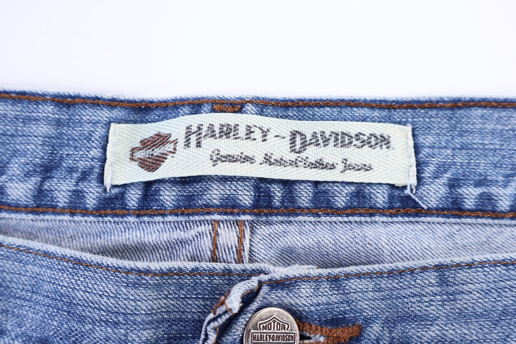 Harley Davidson Motorcycles Medium Wash Denim Jeans - Pants - Thrifted Threads
