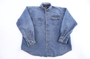 Harley Davidson Motorcycles Medium Wash LS Button Down - Button Ups/Downs - Thrifted Threads