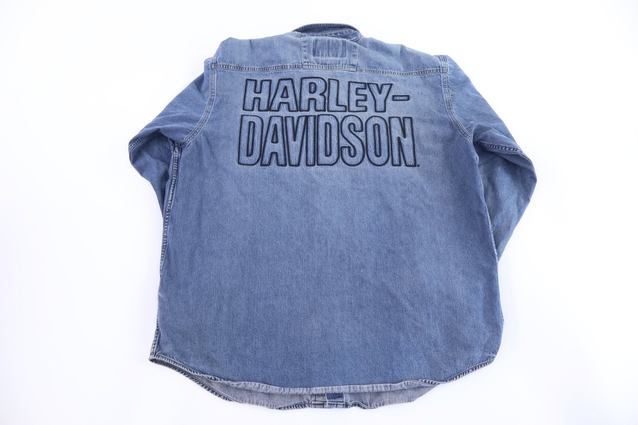 Harley Davidson Motorcycles Medium Wash LS Button Down - Button Ups/Downs - Thrifted Threads