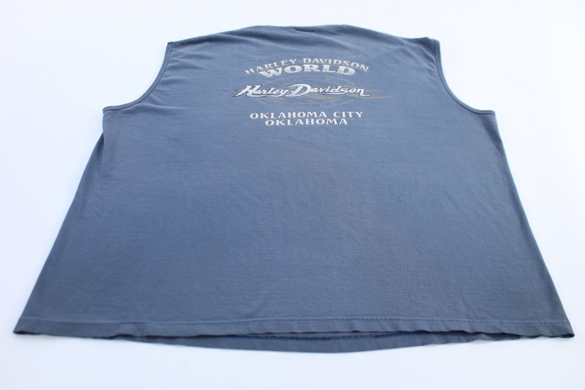 Harley Davidson Motorcycles Oklahoma City, Oklahoma Skull Tank Top - ThriftedThreads.com