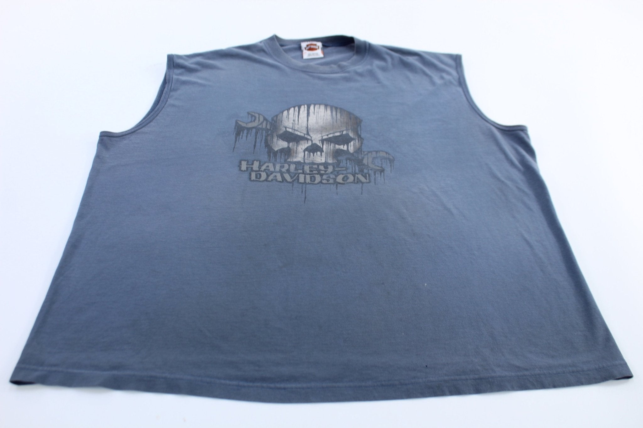 Harley Davidson Motorcycles Oklahoma City, Oklahoma Skull Tank Top - ThriftedThreads.com