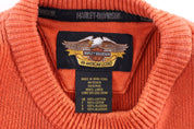 Harley Davidson Motorcycles Orange Knit Sweater - Sweater - Thrifted Threads