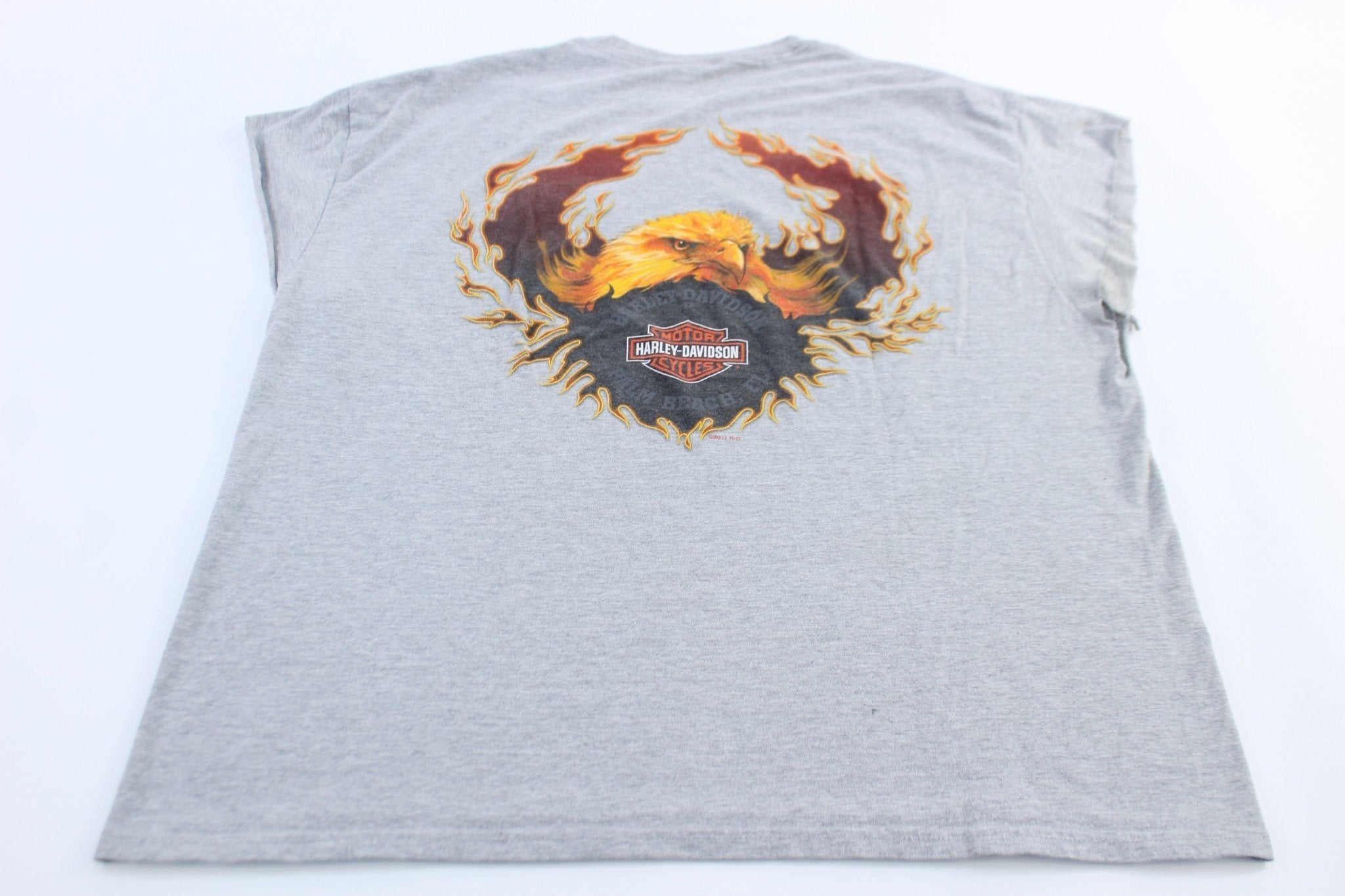 Harley Davidson Motorcycles Palm Beach, Florida Flame Eagle Tank Top - Jerseys/Tanks - Thrifted Threads