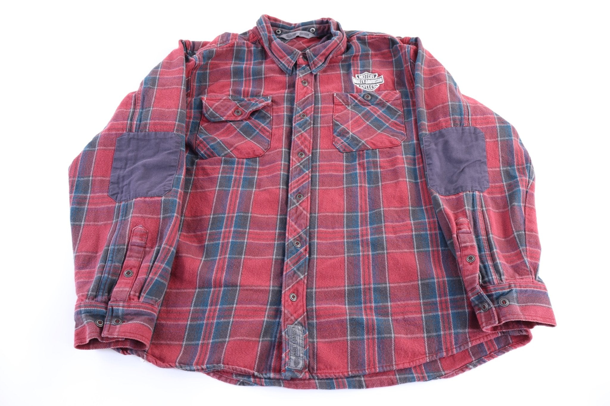 Harley Davidson Motorcycles Plaid LS Button Down - Button Up - Thrifted Threads
