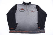 Harley Davidson Motorcycles Quarter Zip Pullover - Sweater - Thrifted Threads