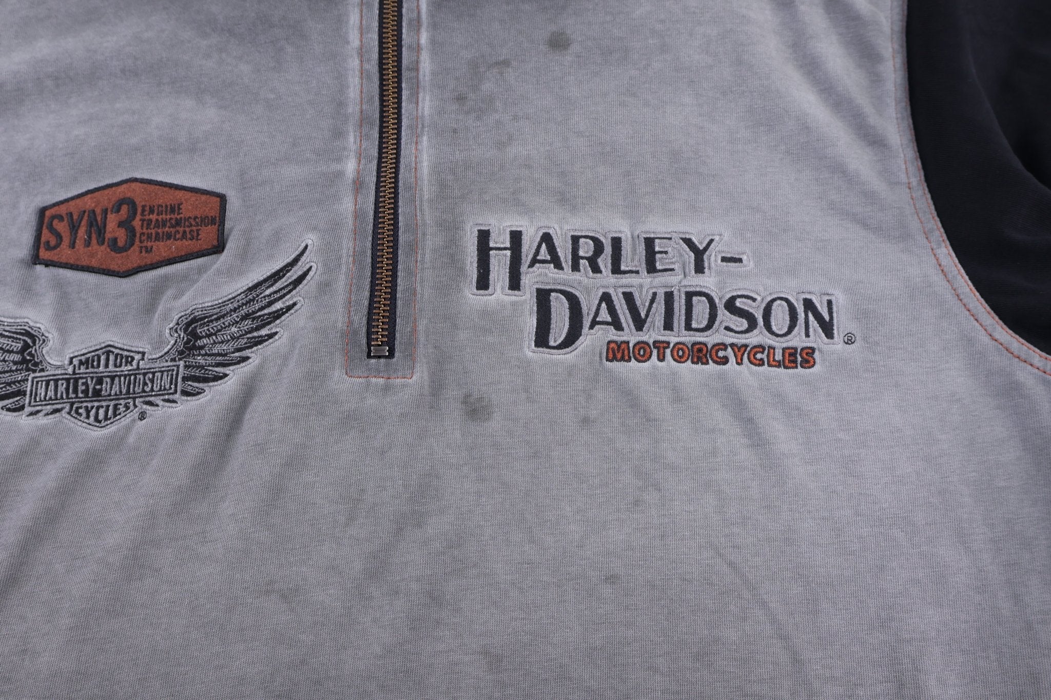 Harley Davidson Motorcycles Quarter Zip Pullover - Sweater - Thrifted Threads