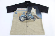 Harley Davidson Motorcycles Road King All Over Graphic Button Down - Button Ups/Downs - Thrifted Threads