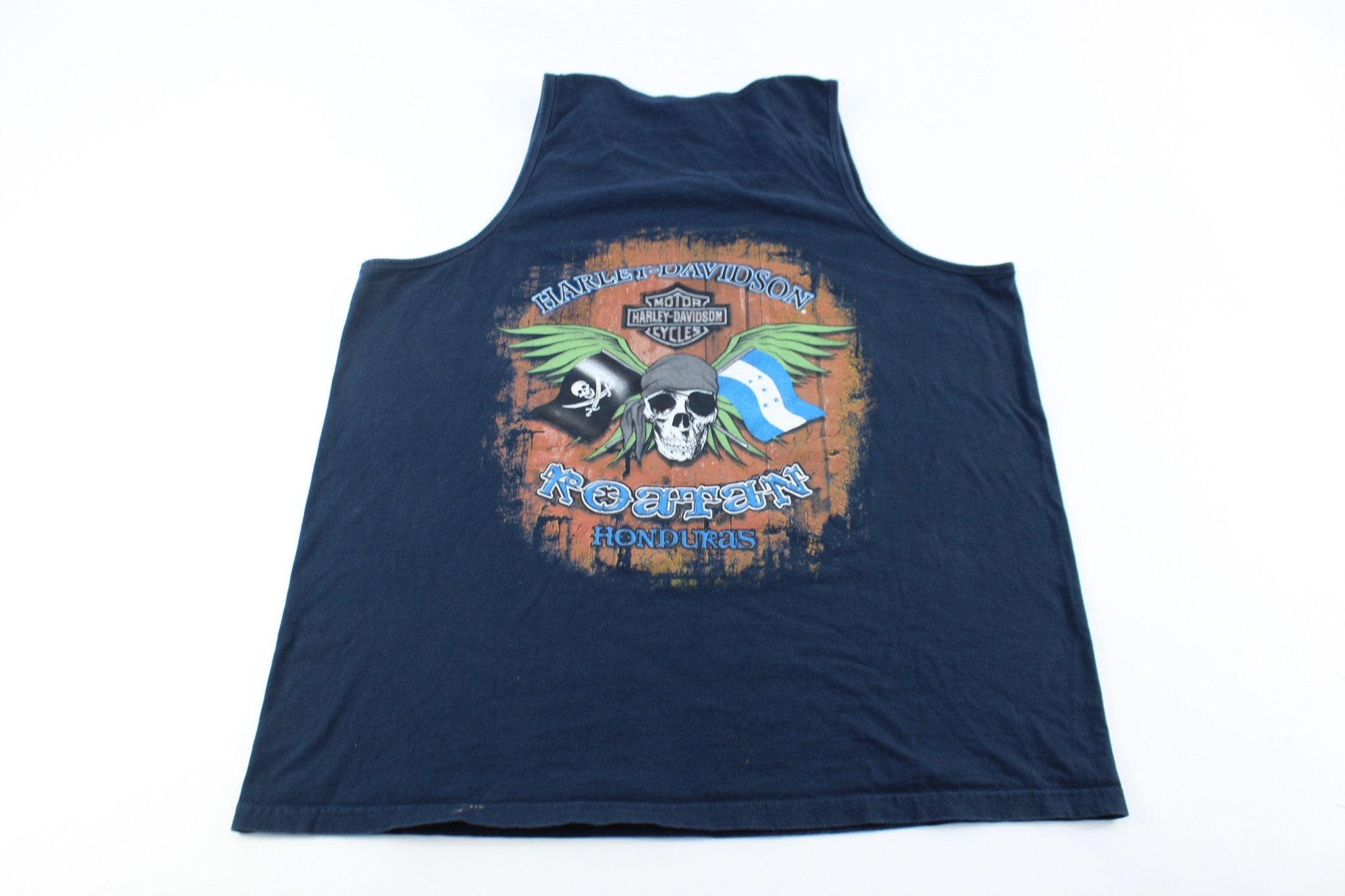 Harley Davidson Motorcycles Roatan, Honduras Tank Top - ThriftedThreads.com