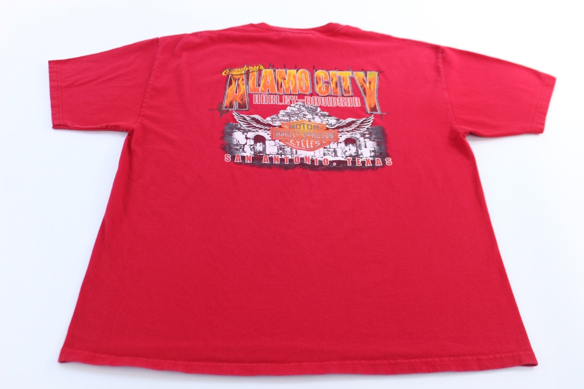 Harley Davidson Motorcycles San Antonio, Texas Alamo T-Shirt - ThriftedThreads.com