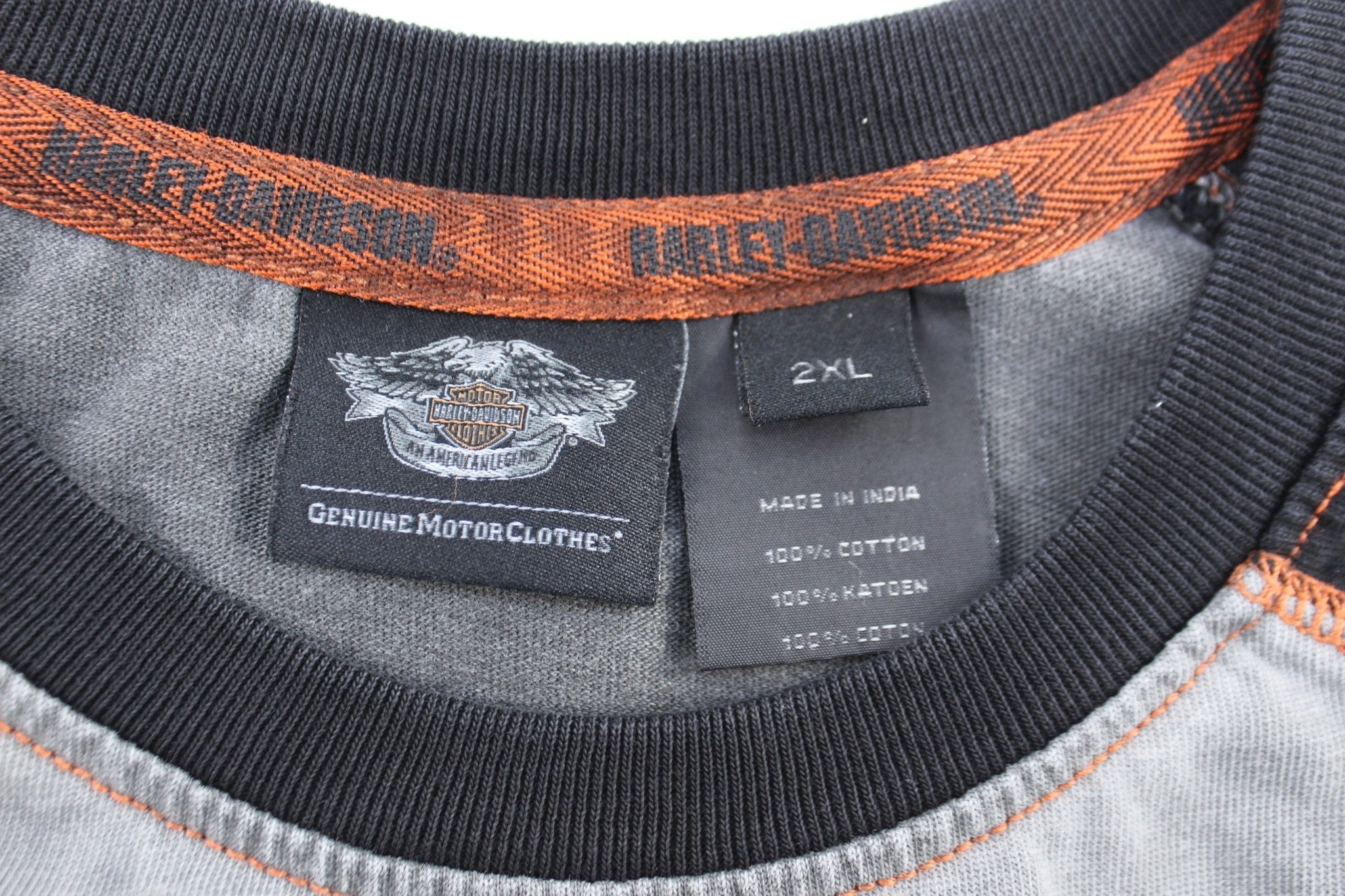 Harley Davidson Motorcycles Spellout Logo T-Shirt - ThriftedThreads.com