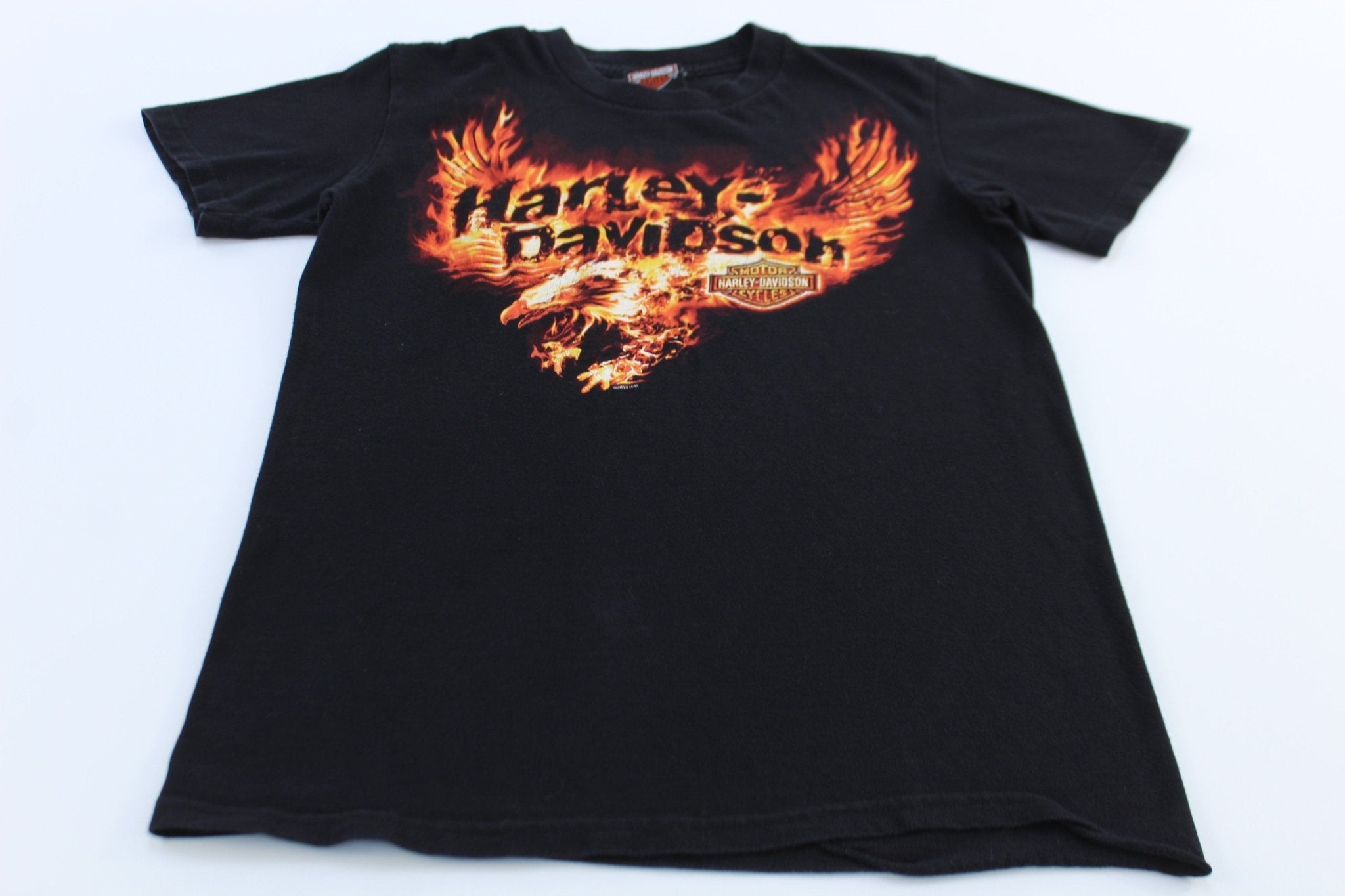 Harley Davidson Motorcycles Tulsa, Oklahoma Flame Eagle T-Shirt - ThriftedThreads.com