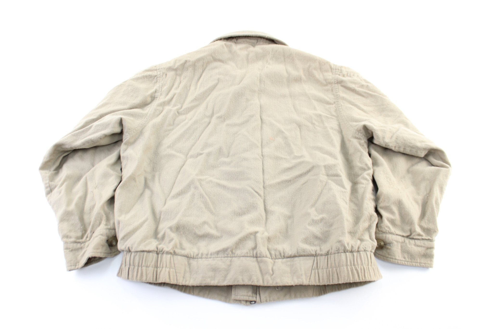 Hart Schaffner & Marx Beige Zip Up Jacket - ThriftedThreads.com