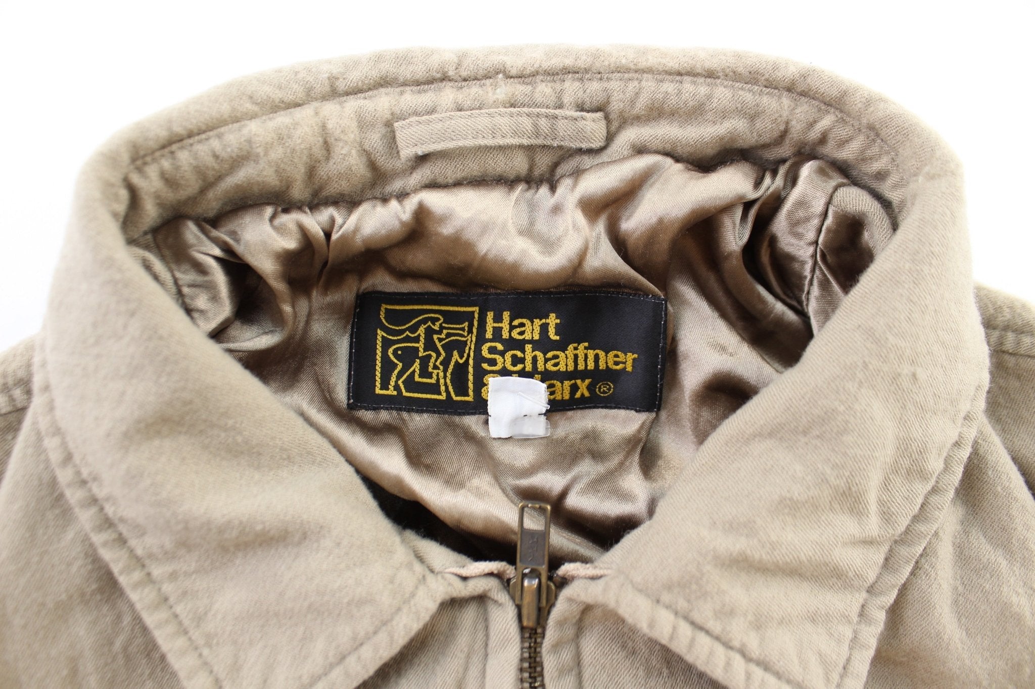 Hart Schaffner & Marx Beige Zip Up Jacket - ThriftedThreads.com