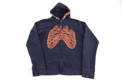 Hawk Skeleton Graphic Full Zip Hoodie - Jacket - Thrifted Threads