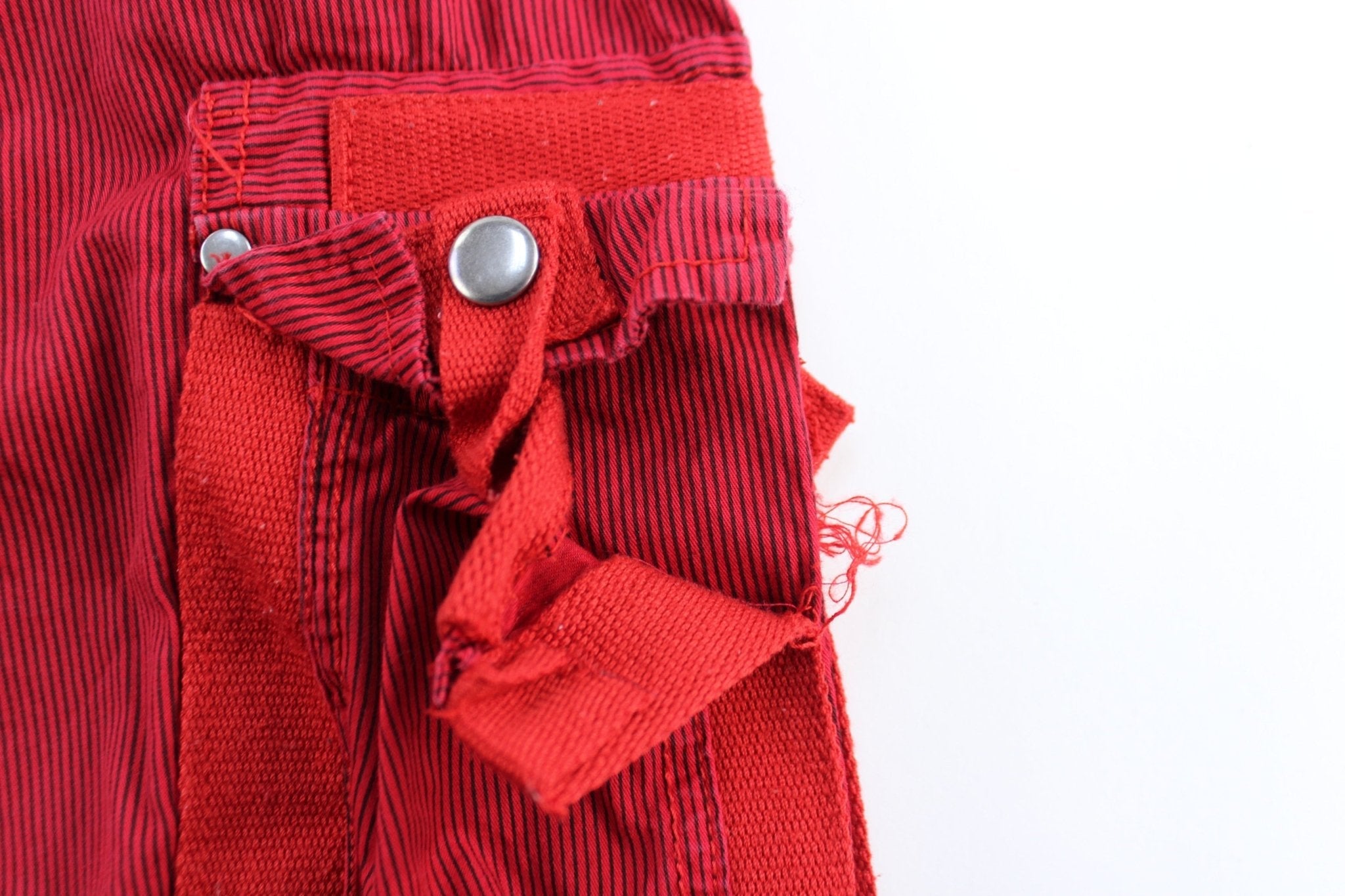 Henry & William Red Striped Cargo Shorts - ThriftedThreads.com