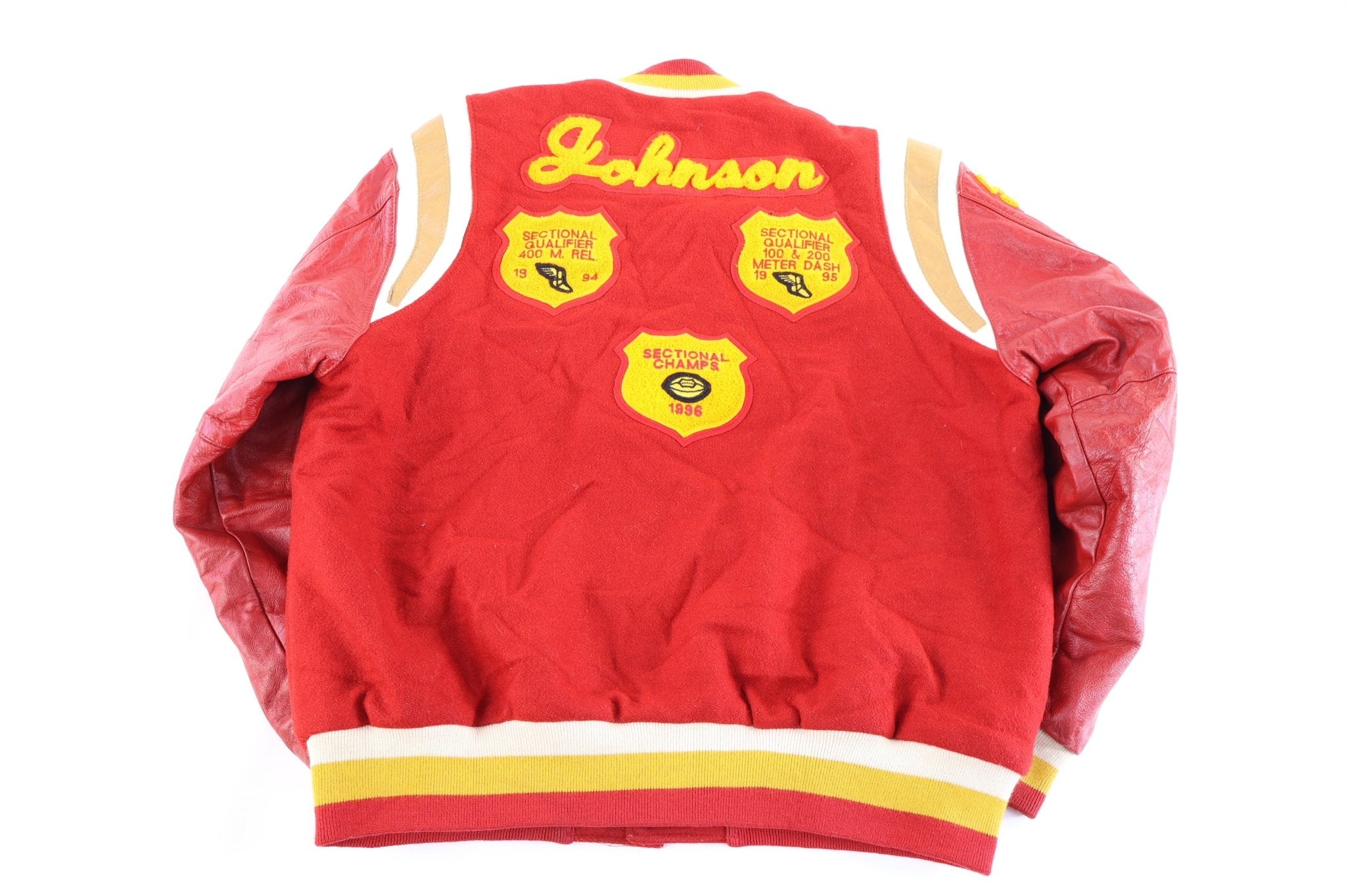 Holloway Red And Yellow Varsity Jacket - Jacket - Thrifted Threads
