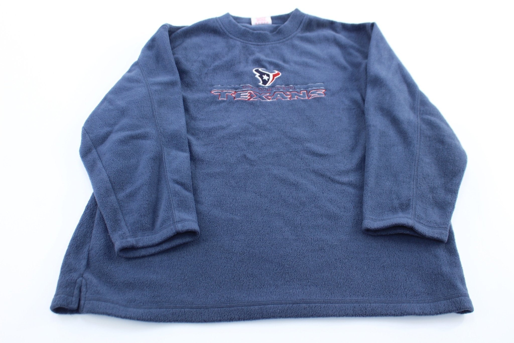 Houston Texans Embroidered Fleece Pullover - ThriftedThreads.com