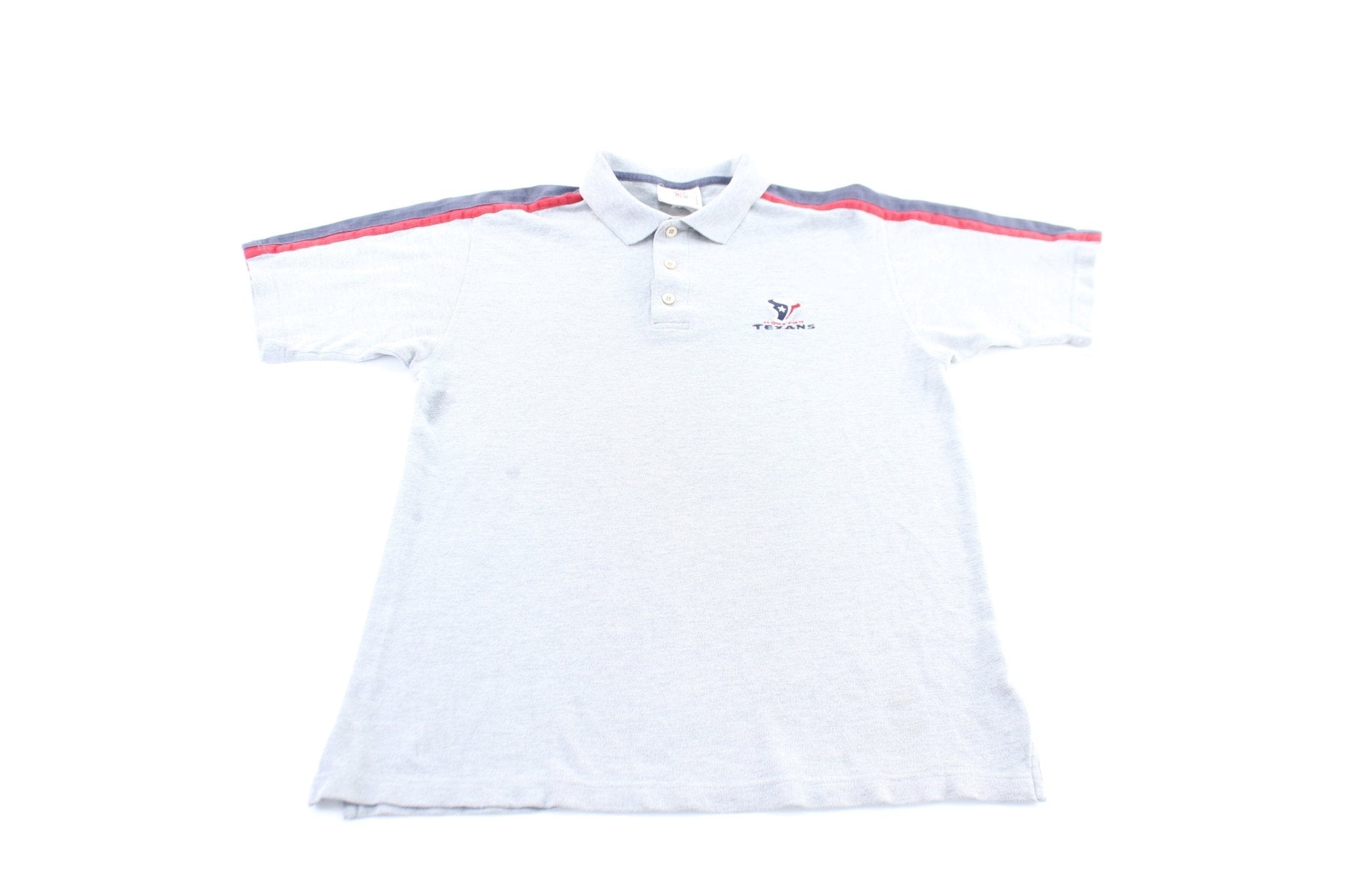 Houston Texans Embroidered Striped Button Up Polo - Button Ups/Downs - Thrifted Threads