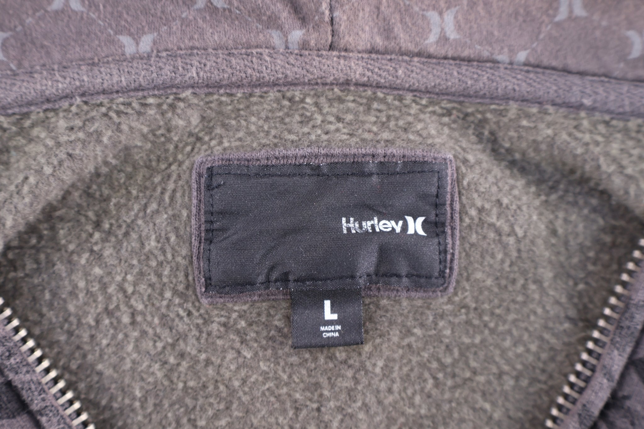 Hurley Embroidered Logo Grey Full Zip Jacket - Jacket - Thrifted Threads