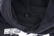 I'll Meet You In New York Cartoon Pullover Hoodie - Sweatshirt - Thrifted Threads