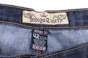 Indigo Thirty Dark Wash Denim Shorts - Pants/Shorts - Thrifted Threads
