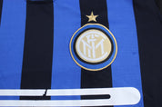 Inter Milan Embroidered Logo Striped Soccer Jersey - ThriftedThreads.com