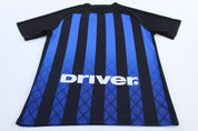 Inter Milan Embroidered Logo Striped Soccer Jersey - ThriftedThreads.com