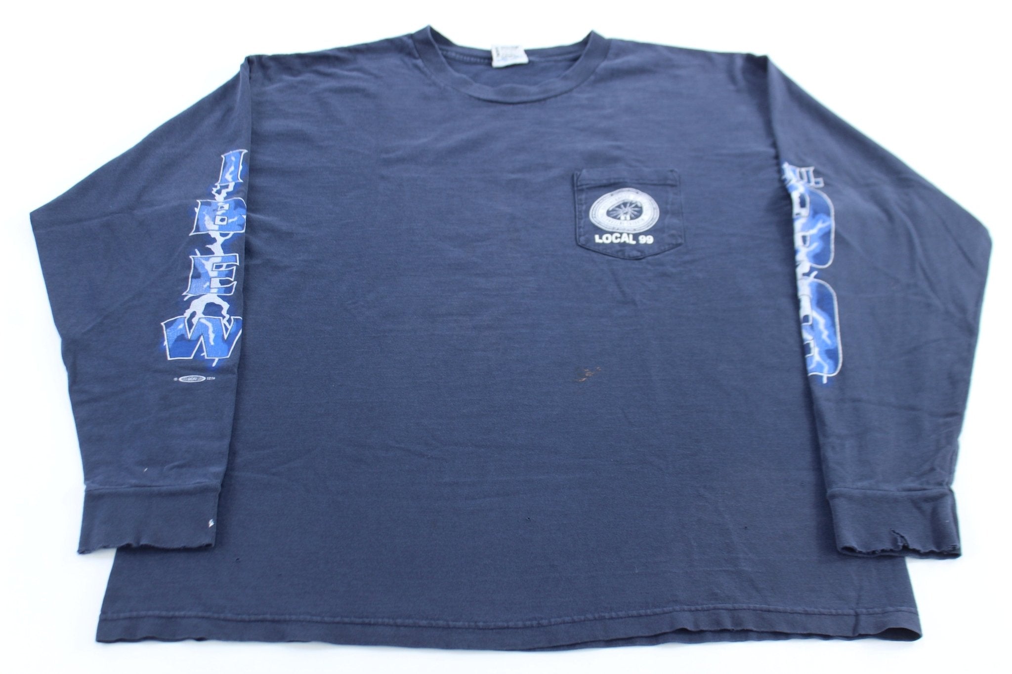 International Brotherhood of Electrical Workers Blue LS T-Shirt - ThriftedThreads.com