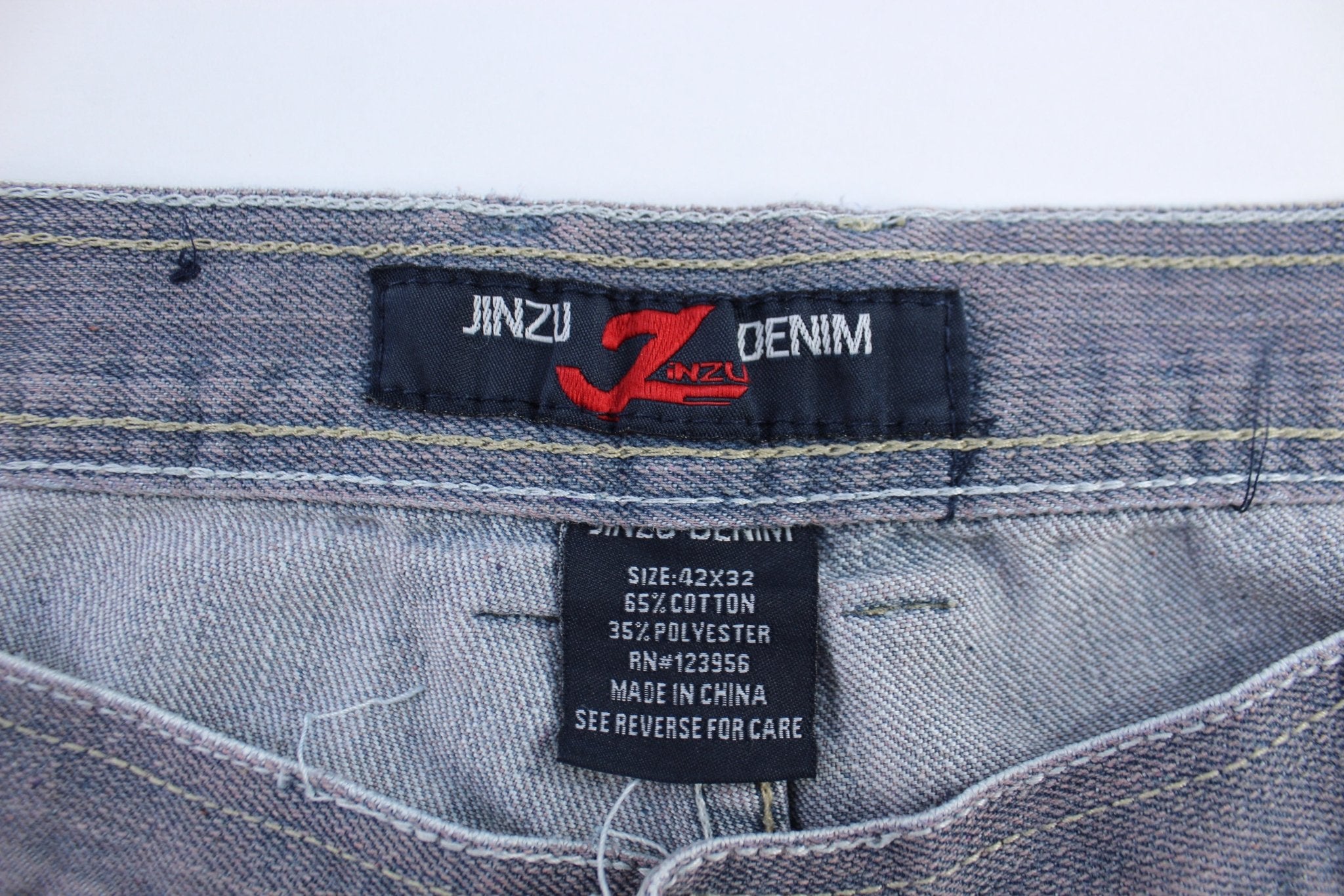 Jinzu Denim Embroidered Straight Fit Jeans - ThriftedThreads.com
