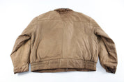 JRiiggiings Brown Leather Zip Up Jacket - ThriftedThreads.com